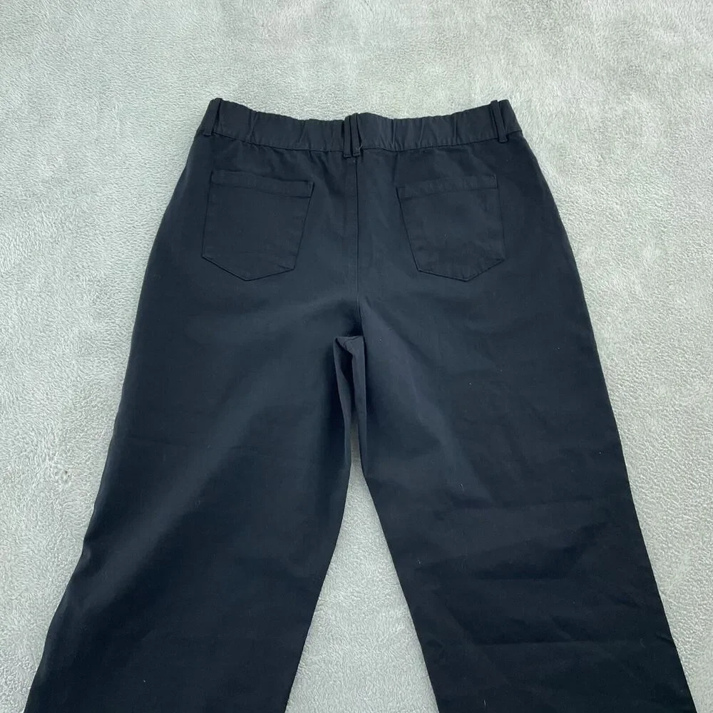 AnyBody Womens Black Wide-Leg Pants Size L 0174